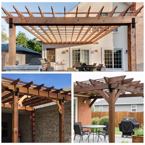 Z Pergola Brackets 4-Pack, 5x5 Post-to-Beam Wood Support Connector - size: 5''X5''X5'' 4P