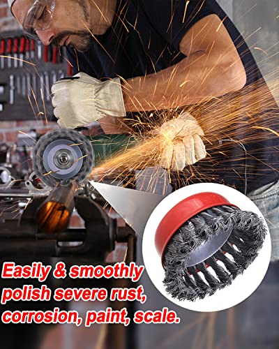 4"Wire Wheel Cup Brush, Coarse Twisted Knotted Wire Wheel for Angle Grinder - style: 2 PACK 4'' Cup Brush