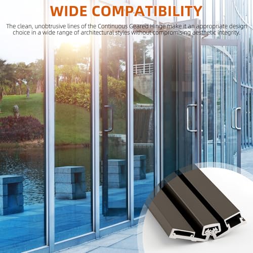 MorningRo 1 Pcs 83" Aluminum Continuous Hinge for Door, Dark Bronze - color: Dark Bronze