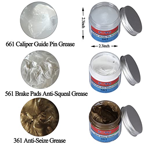 FOTU Brake Grease Kit,Caliper,Anti‑Squeal & Copper Anti‑Seize for Auto Use - color: 661+561+361 Combinatorial