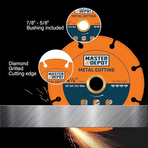 4 1/2" Cut Off Wheels, Diamond Cutting 5/8"-7/8" Arbor (2Pcs) - style: 4.5inch/2pcs