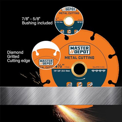 4 1/2" Cut Off Wheels, Diamond Cutting 5/8"-7/8" Arbor (2Pcs) - style: 4.5inch/2pcs