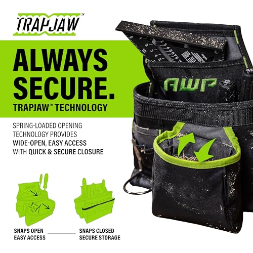AWP Tool Pouch, Electrician Tool Pouch, Premium, Professional Multi-Pocket Organizer - size: 3 Pack, style: 9 Pocket Tool Pouch