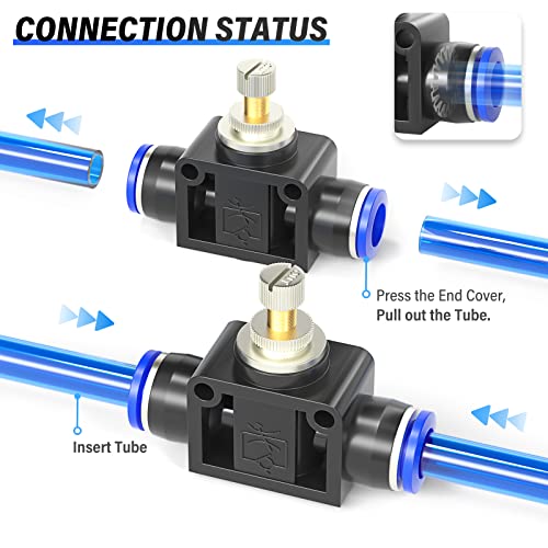TAILONZ 6mm OD SCF-6 Air Flow Control Valve Push-to-Connect Fitting 1PCS - size: 6mm/Blue/1PCS