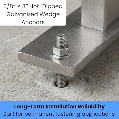 3/8″ × 3″ Hot-Dipped Galvanized Wedge Anchors – 50-Pack Heavy-Duty Concrete Anchor Bolts for Masonry, Brick & Block – Contractor Grade Expansion Bolts