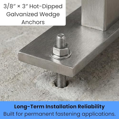 3/8″ × 3″ Hot-Dipped Galvanized Wedge Anchors – 50-Pack Heavy-Duty Concrete Anchor Bolts for Masonry, Brick & Block – Contractor Grade Expansion Bolts