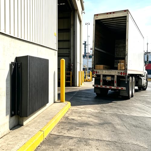 Laminated Rubber Loading Dock Bumper 15x10x6.5 Inches for Warehouse Shipping Dock with Mounting Bolts