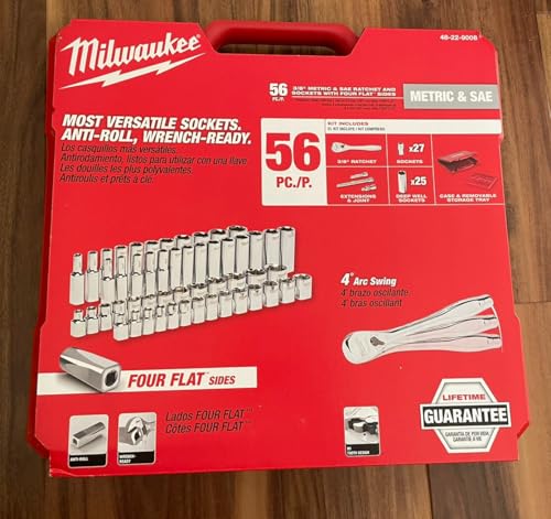 MLW48-22-9008 RATCHET & Socket Set 3/8In