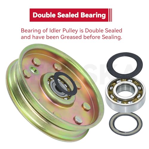 GELASKA 2Pack 756-1229 Idler Pulley for Cub Cadet RZT 50 RZT 42 RZT22 RZT17 - color: A13 2x756-1229