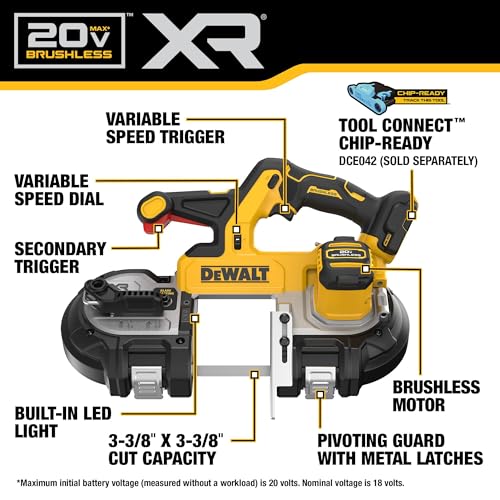 20V MAX XR Dual Trigger Mid-Size Bandsaw (Tool Only) (DCS379BLR)