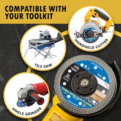 7" Turbo Mesh Saw Blades for Porcelain, Ceramic Tile and Stone, 1 PC - size: 7 Inch