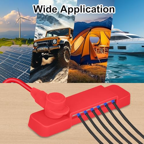 Power Distribution Block 12V 150A 1/4" Stud Bus Bar Tinned Copper Electrical Battery Terminal Block for Boat Automotive Solar Wiring - size: 150A