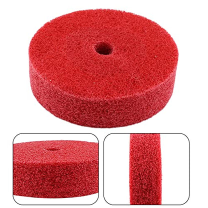 10Pcs Nylon Fiber Polishing Buffing Wheels 75mm/3" Deburring Wheel for Grinder Buffing Machine, Polishing Disc Wheel, Red - style: 3", 10Pcs, Red