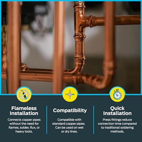 SharkBite 3/4 Inch Copper Press x 3/4 Inch FTG 45 Degree Street Elbow, Plumbing Fitting, Pack of 5, UPR620X5 - size: 3/4 in. x 3/4 in., 5 Pack
