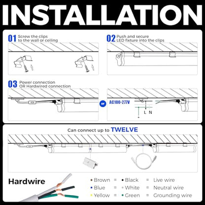 Barrina 6 Pack LED T5 Integrated Single Fixture 1FT, 600lm, 5W, 6500K - color: 6500k Super Bright White, size: 1 Foot