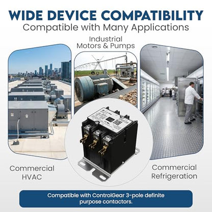 3-Pole Definite Purpose Contactor, 30A, 24V Coil, UL Recognized, A2L Cert. - size: 3P 30A 24V coil