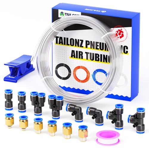 TAILONZ Clear 4mm OD 2.5mm ID PU Air Hose Pipe Tube Kit 10 Meter 32.8ft - color: Clear, size: 4mm OD/32.8ft/10m