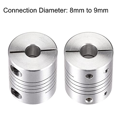 uxcell Motor Shaft 8mm to 9mm Helical Beam Coupler Coupling 25mm Dia 30mm Length - size: 8mm to 9mm