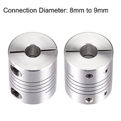 uxcell Motor Shaft 8mm to 9mm Helical Beam Coupler Coupling 25mm Dia 30mm Length - size: 8mm to 9mm