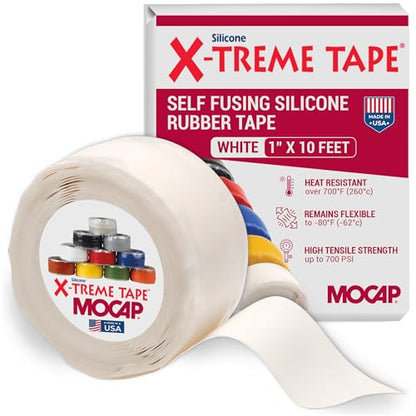 X-Treme Tape Self Fusing Silicone Tape - 1 Inch x 10 Ft Roll - White - color: White, size: 1" wide x 10 ft long