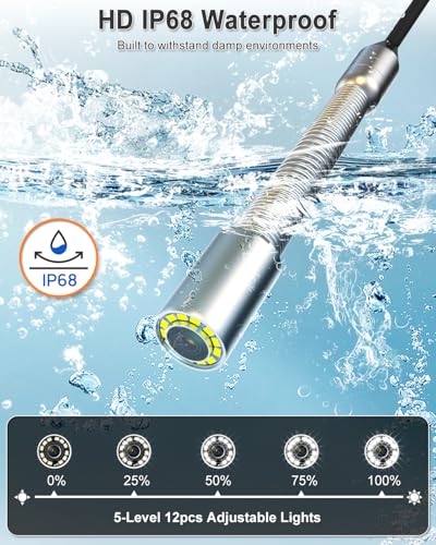 Sewer Camera, IP68 Drain Sewer Pipe Endoscope Camera 4.3" Screen with 32GB DVR,Borescopes Plumbing 8500mah Battery DVR Video Recording for Plumber (Cmaera 23MM) - size: Camera 23MM