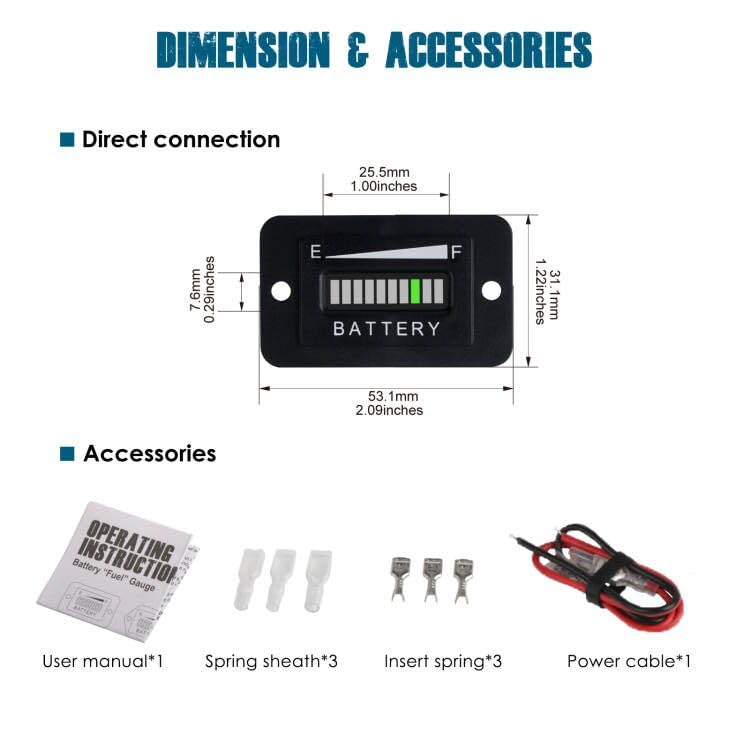 Runleader RL-BI003 LED Battery Level Meter - size: 36V