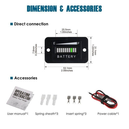 Runleader RL-BI003 LED Battery Level Meter - size: 36V