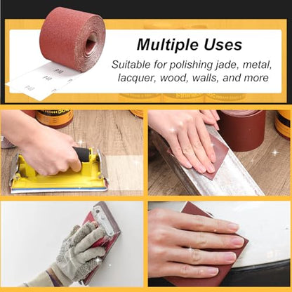 Emery Cloth Roll 240 Grit, 3-2/3 Inch x 33 Ft Heavy Duty Sandpaper - size: 240 Grit