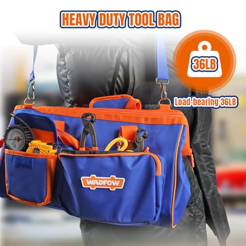 WADFOW 19in Waterproof Tool Bag, Extra-Large, Wide Mouth, 600D, Hi-Vis - style: 19 inch