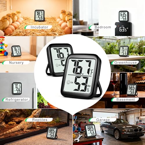 Antonki 2 Pack Room Thermometer Indoor Hygrometer - color: 2 Pcs * Classic Black ( 97%+ Choice )