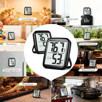 Antonki 2 Pack Room Thermometer Indoor Hygrometer - color: 2 Pcs * Classic Black ( 97%+ Choice )