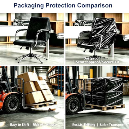 Black Stretch Wrap Film 20" x 820ft 80 Gauge Industrial Strength-4 Pack - color: Black 4 Pack