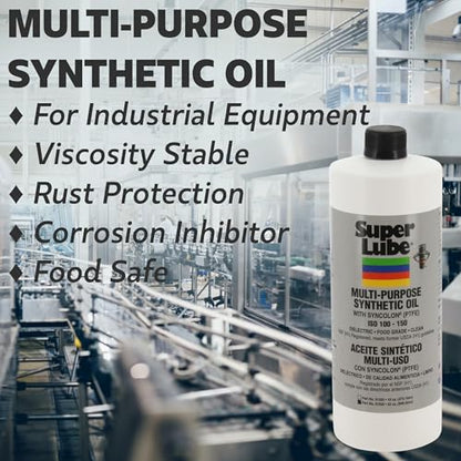 Super Lube Multi-Purpose Synthetic Oil w/Syncolon - Waterproof - NSF Rated - Industrial Grade - 3D Printer, Tool & Maintenance Use - Translucent White - Bottle - 4 oz (51004) (Pack of 2) - size: 4 fl oz (Pack of 2)