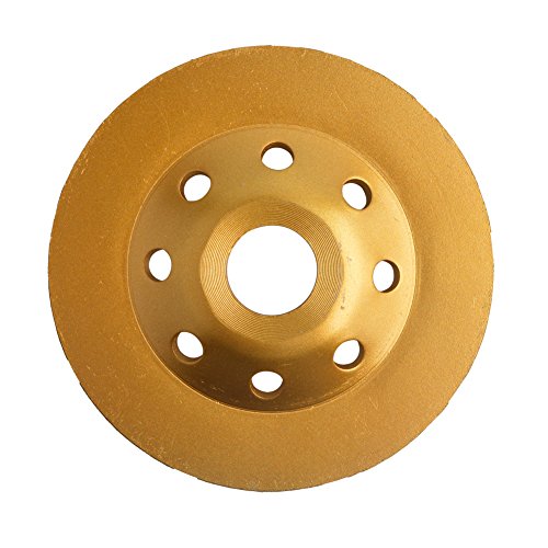 Gunpla 4-1/2 Inch Diamond Cup Grinding Wheel (7/8 Inch Arbor with Reduce Ring 5/8 Inch), Double-Row Diamond Grinding Discs for Concrete, Granite, Stone, Marble