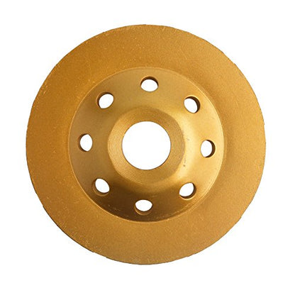 Gunpla 4-1/2 Inch Diamond Cup Grinding Wheel (7/8 Inch Arbor with Reduce Ring 5/8 Inch), Double-Row Diamond Grinding Discs for Concrete, Granite, Stone, Marble