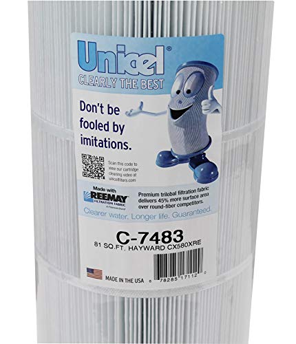 Unicel C-7483 Pool Filter Cartridge, 81 Sq Ft, 176 Pleats, Hayward C3025