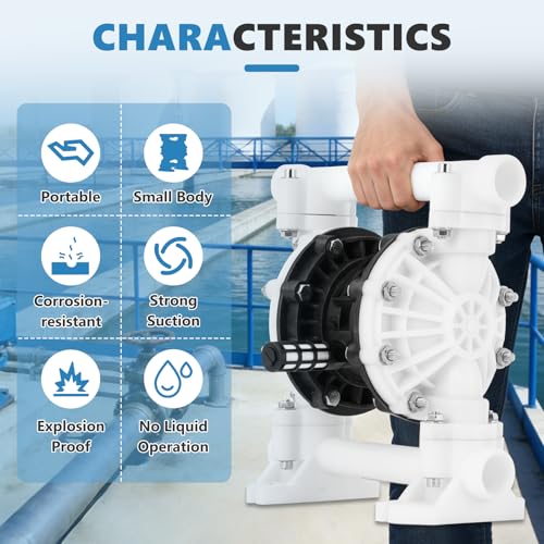 MXBAOHENG 15 GPM Air Operated Double Diaphragm Pump, 1 Inch - size: 15GPM, 1"Inlet & Outlet