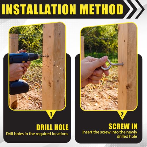 50 Pcs 304 Stainless Steel Screw Eye Hooks, M6-3.2 Inch - size: M6-3.2 Inch