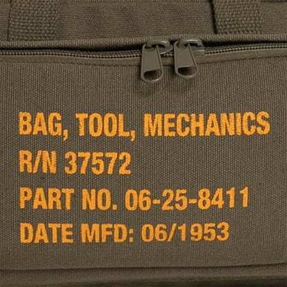 Rothco Mechanics Tool Bag, Heavy‑Duty Canvas Tool Organizer with Zipper Pockets, Compact Portable Tool Storage (Olive Drab) - color: Olive Drab