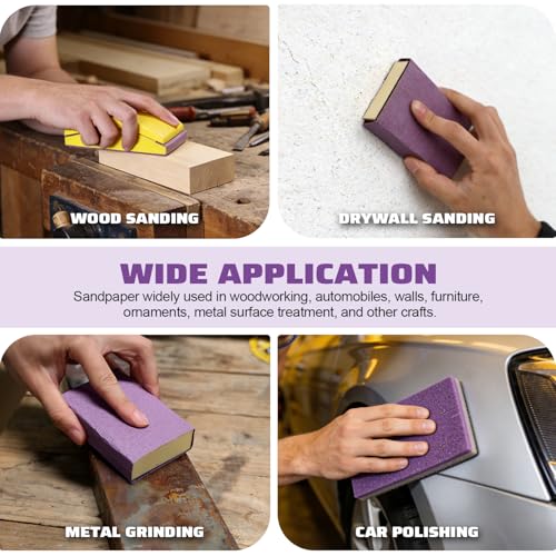 POLIWELL Wet Dry Sanding Sheets 25 PCS 9 x 11 Inch Purple Alumina - style: MIX