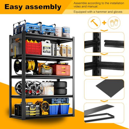 Storage Shelves with Pegboard,72“*48" Wide 24”Heavy Duty - size: 72H"48"W 24"D with pegboards