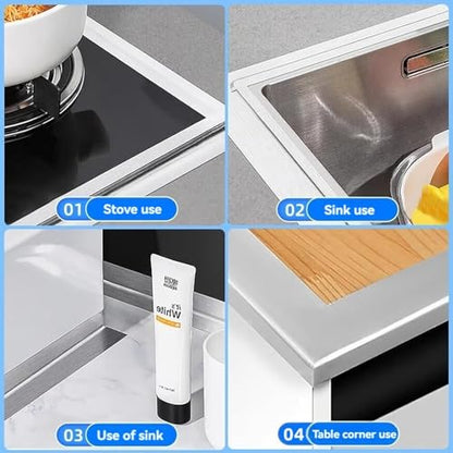 Aluminum Foil Sink Tape, Self-Adhesive Waterproof Pipe Repair Tape & Sealing Strip, Ideal for Sealing Bathtubs, Bathrooms, Kitchen Sink Edges and Walls (3cm*10cm)