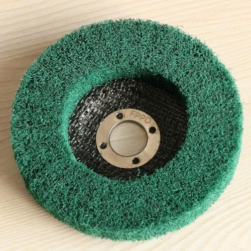 FPPO 5Pcs 4.5" x 7/8" Nylon Fiber Flap Disc Polishing Grinding Wheel,Scouring pad Buffing Wheel for Angle Grinder, Polishing Tools,Abrasive disks for Power-Operated Grinders (Grit 180) - style: grit 180