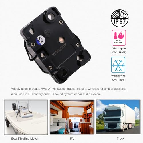 E9 1/4" Studs 40A Amp Circuit Breaker w/Recessed Switch Button UL - size: Recessed Button-40A