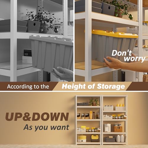 5 Tier White Closet Storage Shelves 36" W x 16" D x 72" H - size: 36" W x 16" D x 72" H