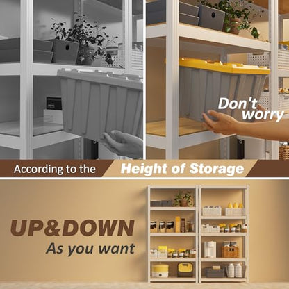 5 Tier White Closet Storage Shelves 36" W x 16" D x 72" H - size: 36" W x 16" D x 72" H