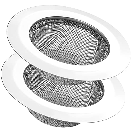 2Pcs Kitchen Sink Strainer, Stainless Steel Mesh Sink Drain Cover, Large Wide Rim 4.5" Diameter Sink Drain Strainer Basket Catcher - style: 4.5" Fine Mesh