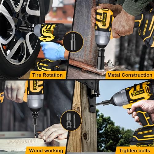 1/2" Cordless Impact Wrench 650Ft-Lbs Brushless, 2×4.0Ah Battery & Charger