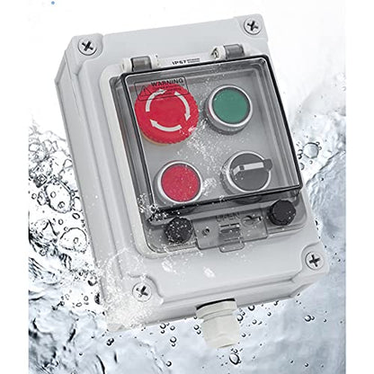 Emergency Stop Start Stop Selector Switch Control Station IP65 22mm - color: 4-hole switch box