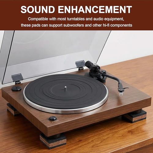 12 Pack Sound Isolation Pads, 2" x 2" x 7/8" EVA Vibration Dampening Pads for Turntables, Speakers, Subwoofers to Reduce Noise and Skipping